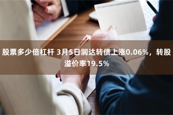 股票多少倍杠杆 3月5日润达转债上涨0.06%，转股溢价率19.5%