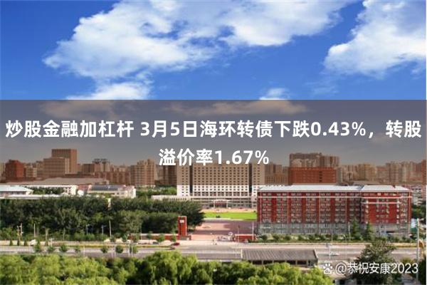 炒股金融加杠杆 3月5日海环转债下跌0.43%，转股溢价率1.67%