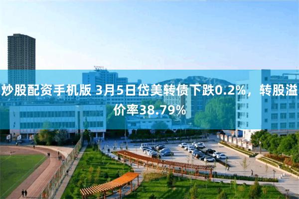 炒股配资手机版 3月5日岱美转债下跌0.2%，转股溢价率38.79%