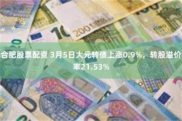 合肥股票配资 3月5日大元转债上涨0.9%，转股溢价率21.53%