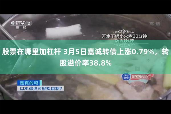 股票在哪里加杠杆 3月5日嘉诚转债上涨0.79%，转股溢价率38.8%