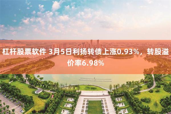 杠杆股票软件 3月5日利扬转债上涨0.93%，转股溢价率6.98%