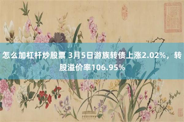 怎么加杠杆炒股票 3月5日游族转债上涨2.02%，转股溢价率106.95%