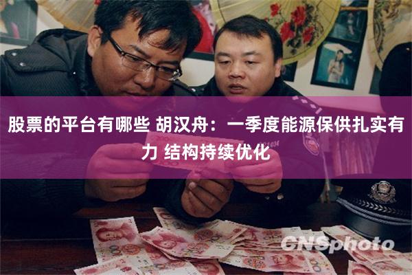 股票的平台有哪些 胡汉舟：一季度能源保供扎实有力 结构持续优化