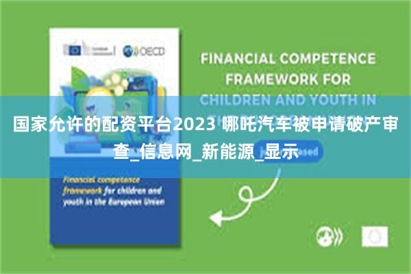 国家允许的配资平台2023 哪吒汽车被申请破产审查_信息网_新能源_显示