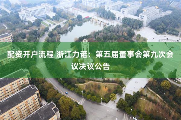 配资开户流程 浙江力诺：第五届董事会第九次会议决议公告