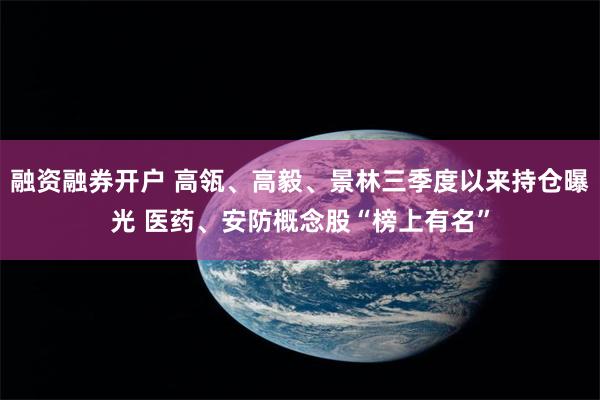 融资融券开户 高瓴、高毅、景林三季度以来持仓曝光 医药、安防概念股“榜上有名”