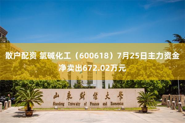 散户配资 氯碱化工（600618）7月25日主力资金净卖出672.02万元