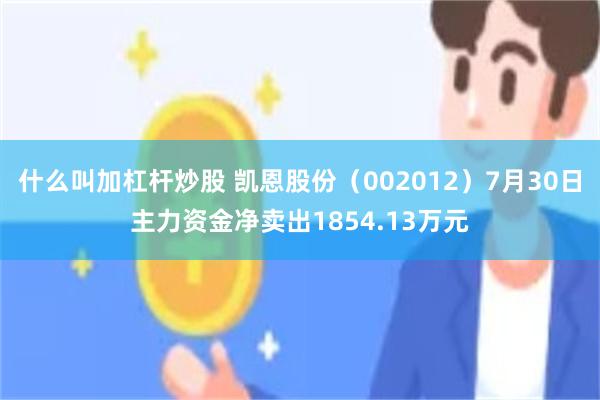 什么叫加杠杆炒股 凯恩股份（002012）7月30日主力资金净卖出1854.13万元