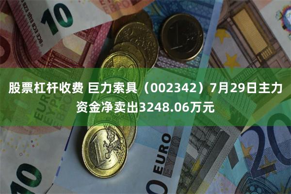 股票杠杆收费 巨力索具（002342）7月29日主力资金净卖出3248.06万元