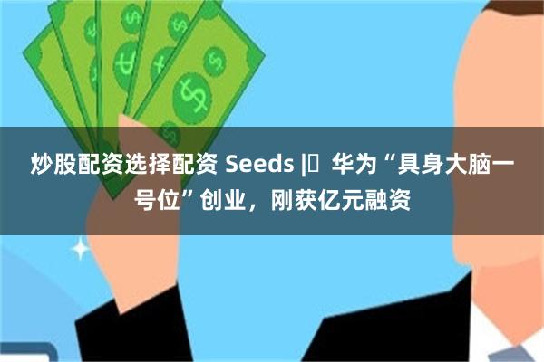炒股配资选择配资 Seeds | 华为“具身大脑一号位”创业，刚获亿元融资