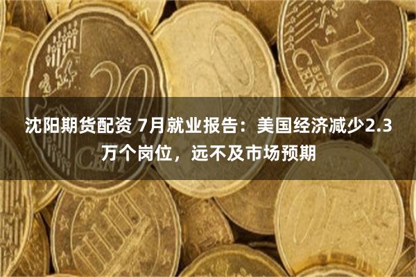 沈阳期货配资 7月就业报告：美国经济减少2.3万个岗位，远不及市场预期