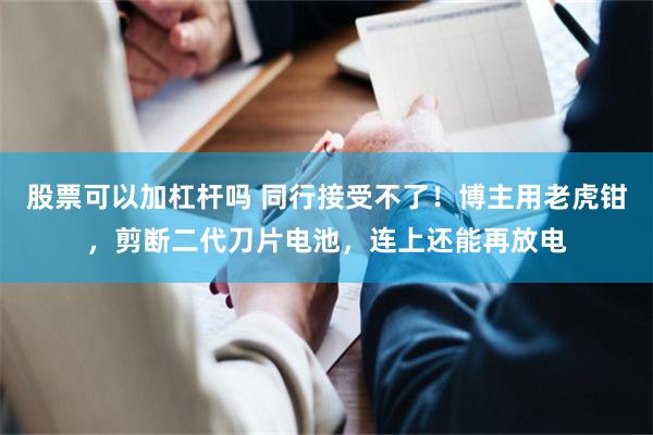 股票可以加杠杆吗 同行接受不了！博主用老虎钳，剪断二代刀片电池，连上还能再放电