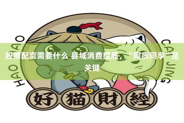 股票配资需要什么 县域消费提质，“同质同享”是关键