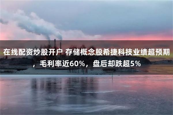 在线配资炒股开户 存储概念股希捷科技业绩超预期，毛利率近60%，盘后却跌超5%
